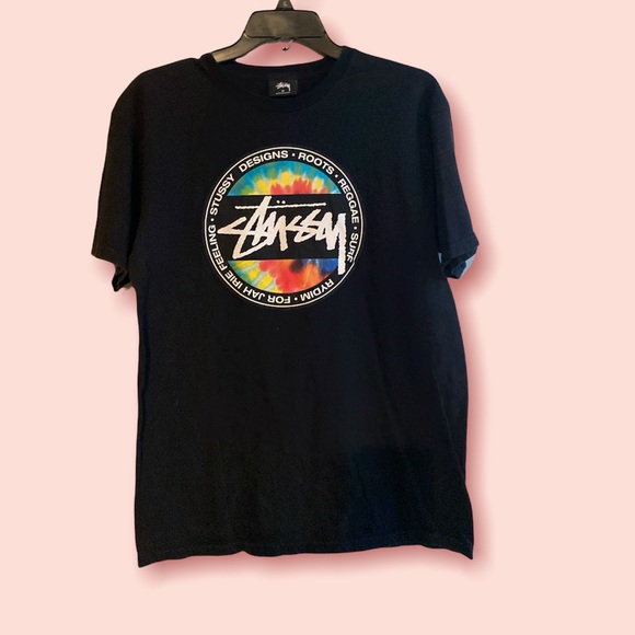 トップス STUSSY LOGO TEE Stussy | Tops | Stussy Logo Tshirt Rainbow Spellout Black